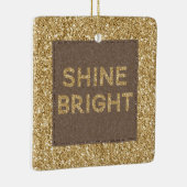 Gold Glitzy Glitzer Shine Bright Keramikornament (Rechts)