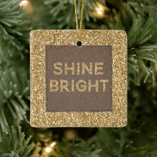Gold Glitzy Glitzer Shine Bright Keramikornament (Baum)
