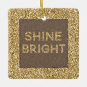 Gold Glitzy Glitzer Shine Bright Keramikornament (Vorderseite)