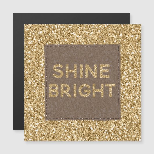 Gold Glitzy Glitzer Shine Bright         Magnetkarte (Vorne/Hinten)
