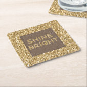 Gold Glitzy Glitzer Shine Bright Rechteckiger Pappuntersetzer (angewinkelt)