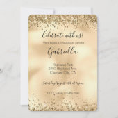 Gold Glitzy Glitzer Sparkle Confetti Einladung (Vorderseite)