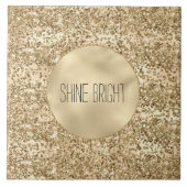 Gold Glitzy Glitzer Sparkle Confetti Shine     Fliese (Vorderseite)