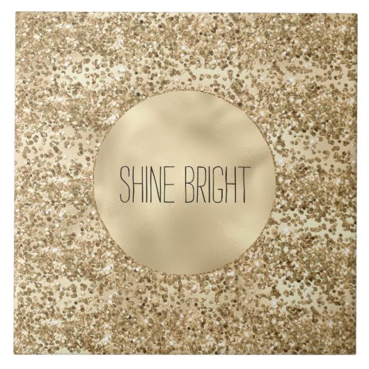 Gold Glitzy Glitzer Sparkle Confetti Shine     Fliese (Vorderseite)