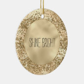 Gold Glitzy Glitzer Sparkle Confetti Shine Keramik Ornament (Rechts)
