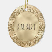 Gold Glitzy Glitzer Sparkle Confetti Shine Keramik Ornament (Links)