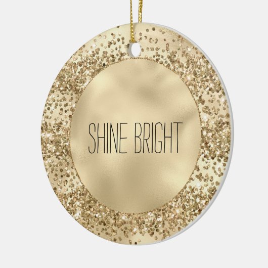 Gold Glitzy Glitzer Sparkle Confetti Shine Keramik Ornament (Links)