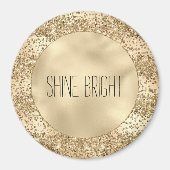 Gold Glitzy Glitzer Sparkle Confetti Shine Magnet (Vorne)