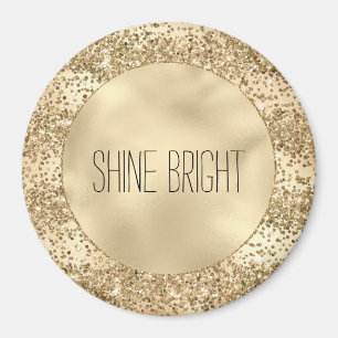 Gold Glitzy Glitzer Sparkle Confetti Shine Magnet