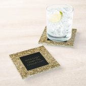 Gold Glitzy Glitzer Sparkle Glasuntersetzer (Schrägansicht)