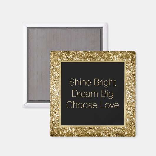 Gold Glitzy Glitzer Sparkle Magnet (Vorderseite/Rückseite)