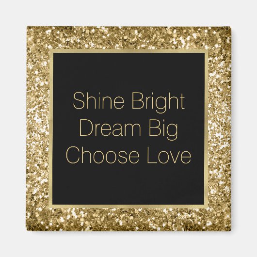 Gold Glitzy Glitzer Sparkle Magnet (Vorne)