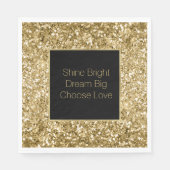 Gold Glitzy Glitzer Sparkle Serviette (Vorderseite)