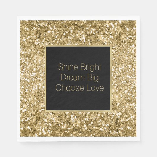 Gold Glitzy Glitzer Sparkle Serviette (Vorderseite)