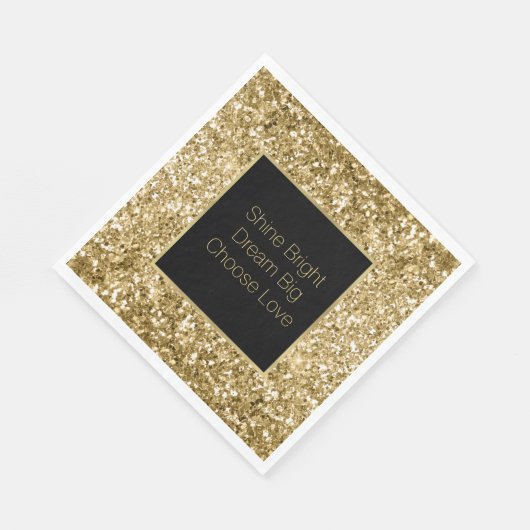 Gold Glitzy Glitzer Sparkle Serviette (Ecke)