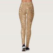Gold Glitzy Glitzer Sparkle Zebra Print Leggings (Rückseite)