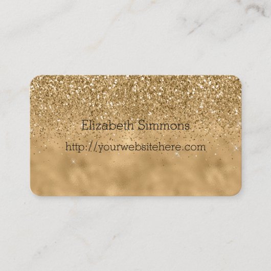 Gold Glitzy Glitzer Visitenkarte (Vorderseite)
