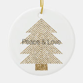 Gold Glitzy Glitzer Weihnachtsbaum Keramik Ornament (Vorne)