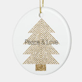 Gold Glitzy Glitzer Weihnachtsbaum Keramik Ornament (Links)