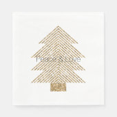 Gold Glitzy Glitzer Weihnachtsbaum    Serviette (Vorderseite)