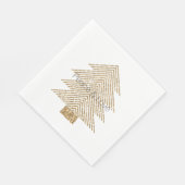 Gold Glitzy Glitzer Weihnachtsbaum    Serviette (Ecke)