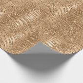 Gold Glitzy Glitzer Zebra Print Geschenkpapier (Ecke)
