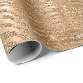Gold Glitzy Glitzer Zebra Print Geschenkpapier (Rolleneckpunkt)