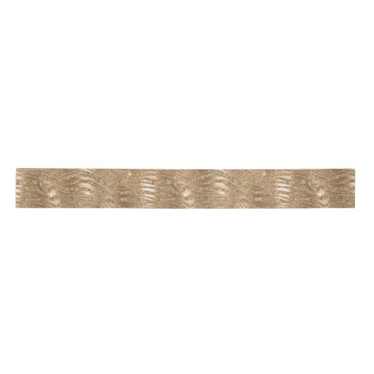 Gold Glitzy Glitzer Zebra Print Satinband (Vorderseite)