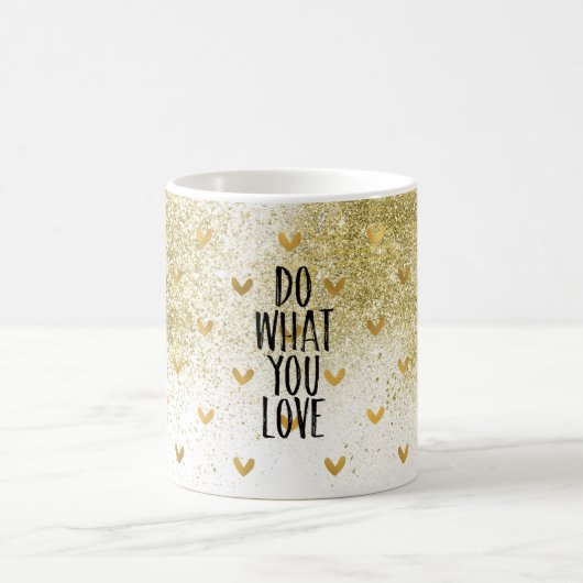 Gold Glitzy Hearts tun, was Sie Liebe tun Kaffeetasse (Mittel)