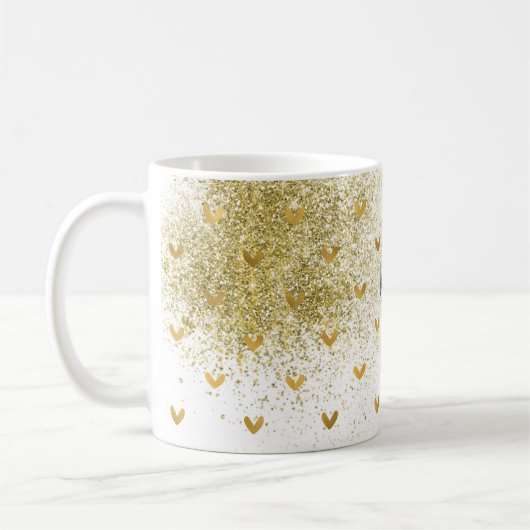 Gold Glitzy Hearts tun, was Sie Liebe tun Kaffeetasse (Links)