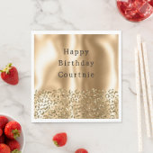 Gold Glitzy Leopard Animal Glam Serviette (Beispiel)