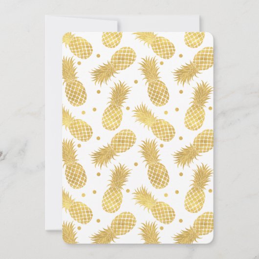 Gold Glitzy Pineapples Baby Dusche Einladung (Vorderseite)