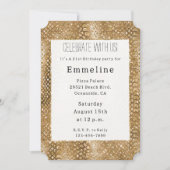 Gold Glitzy Snake Skin Animal Glam Einladung (Vorderseite)