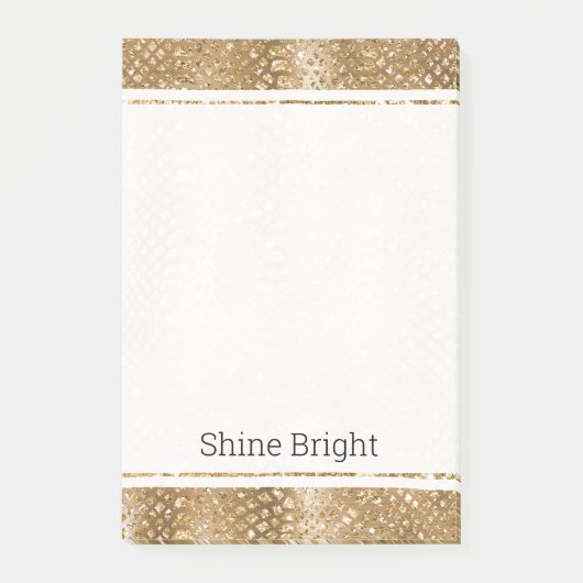 Gold Glitzy Snake Skin Animal Glam Post-it Klebezettel (Vorderseite)
