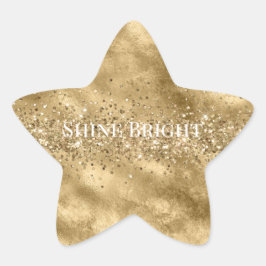 Gold Glitzy Sparkle Glam Glitzer Stern-Aufkleber
