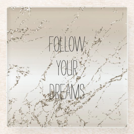 Gold Glitzy Sparkle Ombre Glasuntersetzer (Vorderseite)