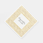 Gold Glitzy Stripes Birthday Serviette (Ecke)