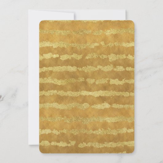 Gold Glitzy Stripes Einladung (Rückseite)