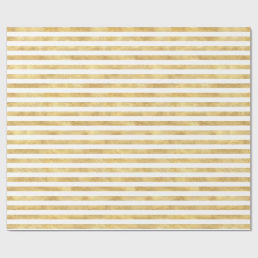 Gold Glitzy Stripes Geschenkpapier (Flach)
