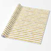 Gold Glitzy Stripes Geschenkpapier (Ungerollt)