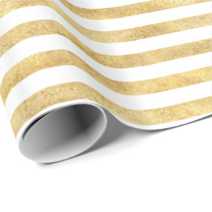 Gold Glitzy Stripes Geschenkpapier