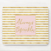 Gold Glitzy Stripes Sparkle Mousepad (Vorne)