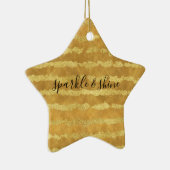 Gold Glitzy Stripes Sparkle Shine Keramikornament (Rechts)