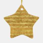 Gold Glitzy Stripes Sparkle Shine Keramikornament (Hinten)