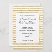 Gold Glitzy Stripes Wedites Einladungen (Vorderseite)