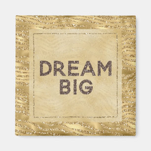 Gold Glitzy Zebra Print Glitzer Dream Magnet