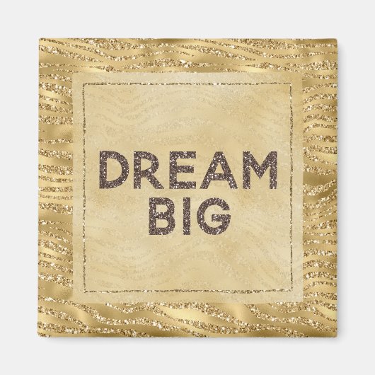 Gold Glitzy Zebra Print Glitzer Dream Magnet (Vorne)