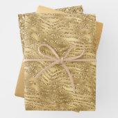 Gold Glitzy Zebra Print Glitzer Geschenkpapier Set (Beispiel)