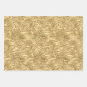 Gold Glitzy Zebra Print Glitzer Geschenkpapier Set (Vorderseite)