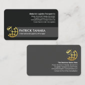 Gold Globe Airplane Orbit Logistics Visitenkarte (Vorne/Hinten)